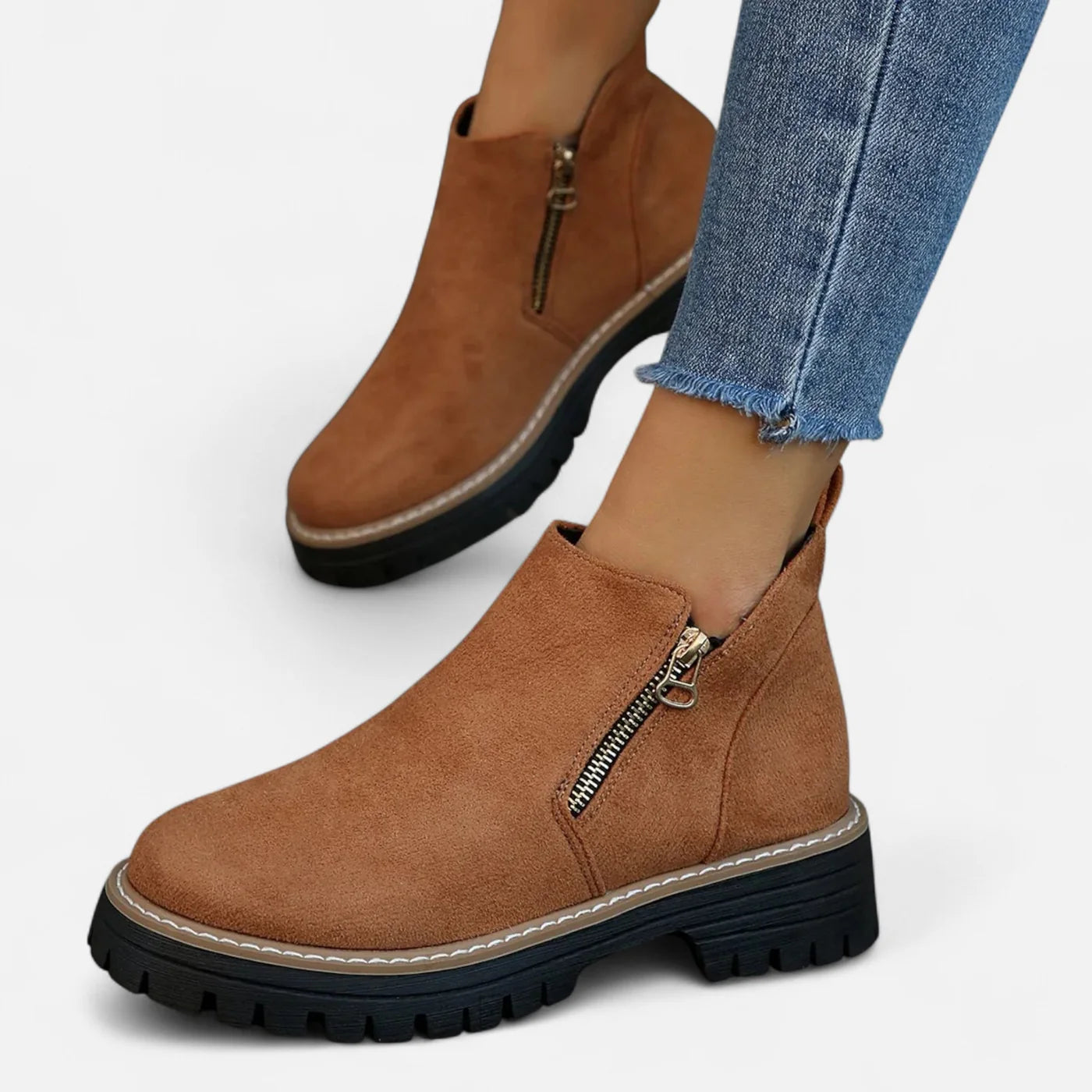 Bottines d’hiver à semelle crantée pour femme