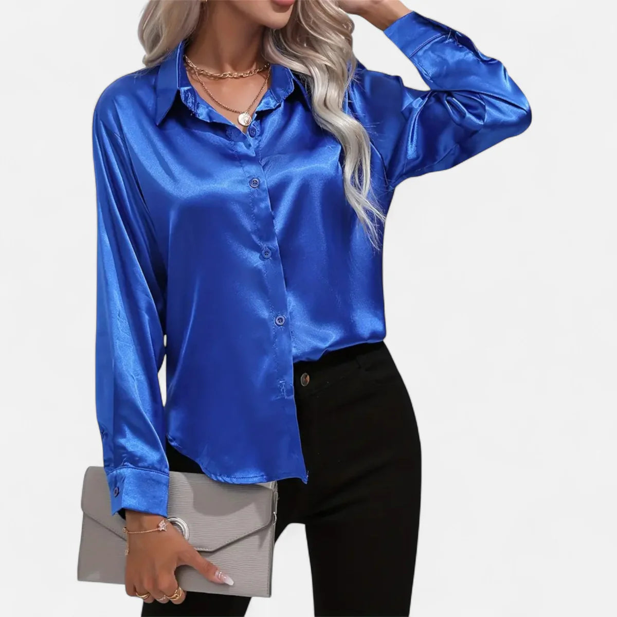 Blouse satinée pour femme – Style élégant