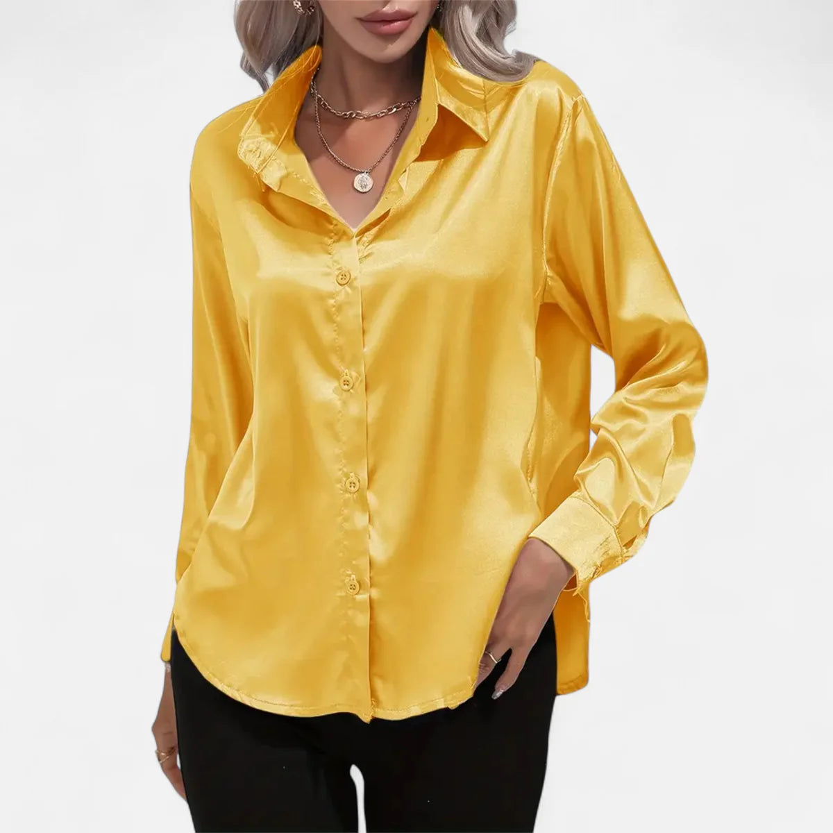Blouse satinée pour femme – Style élégant