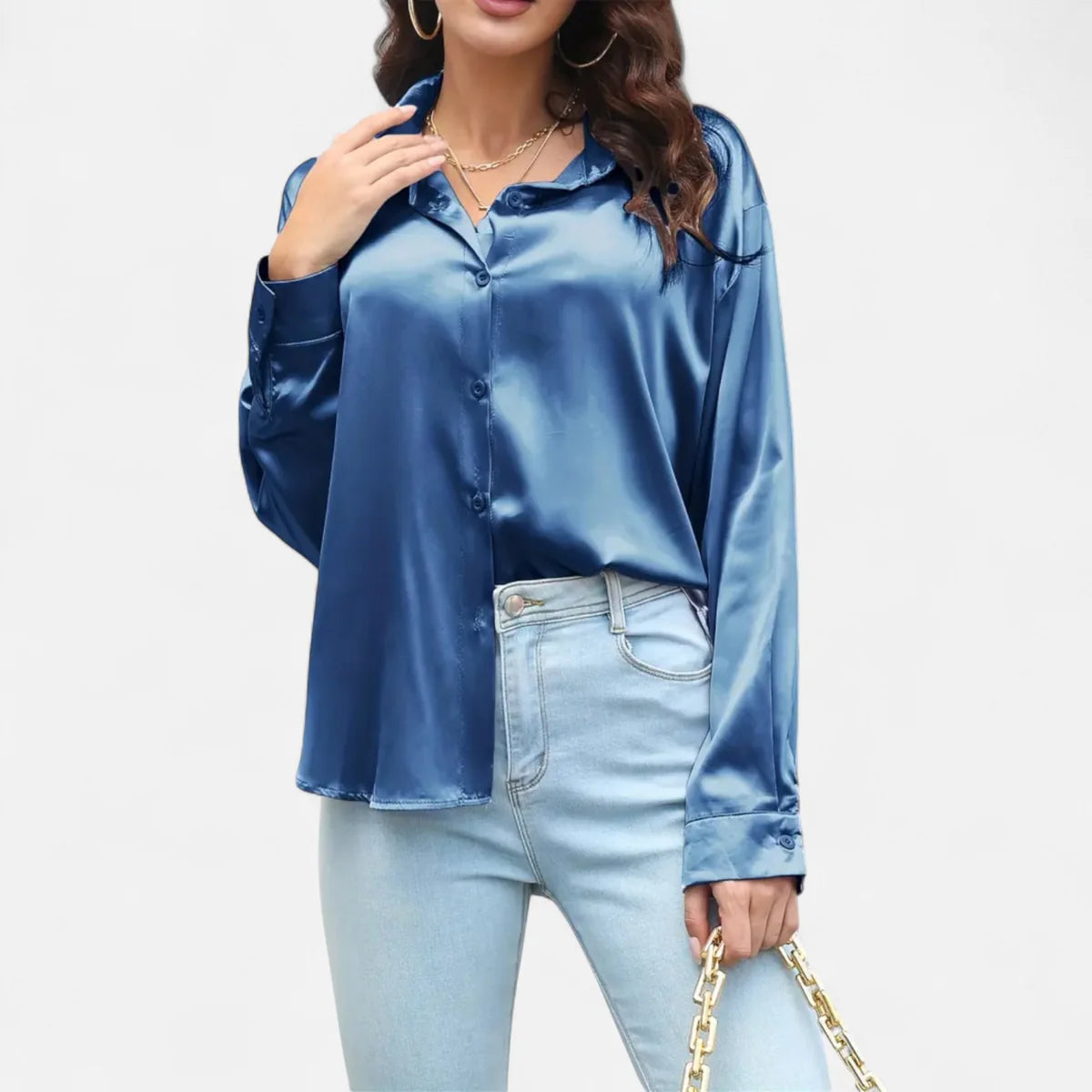Blouse satinée pour femme – Style élégant
