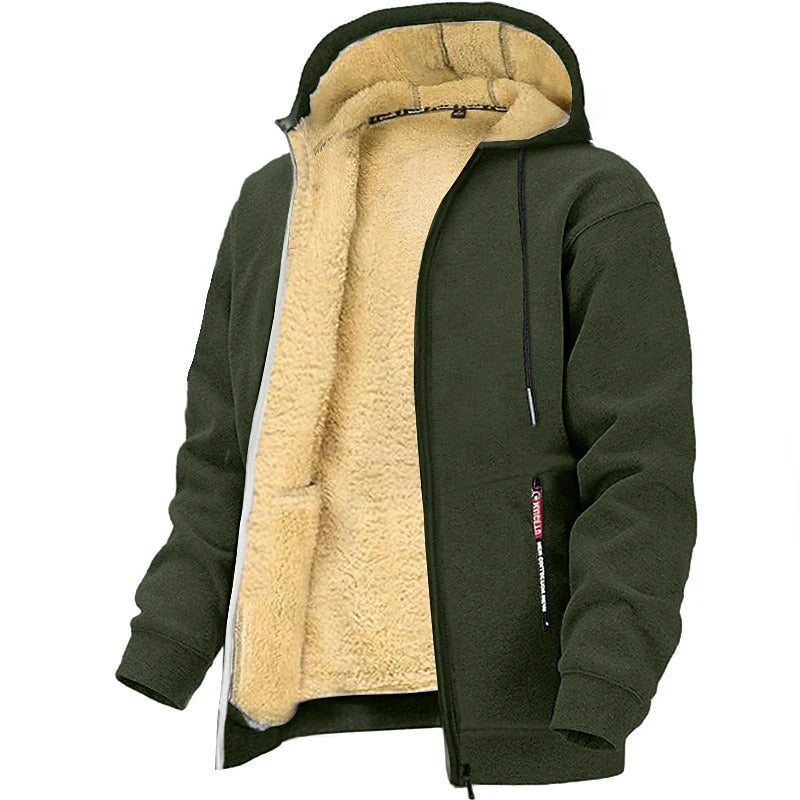 Veste à capuche doublée en sherpa pour hommes