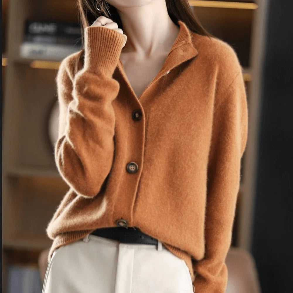 Cardigan classique à col rond pour femmes