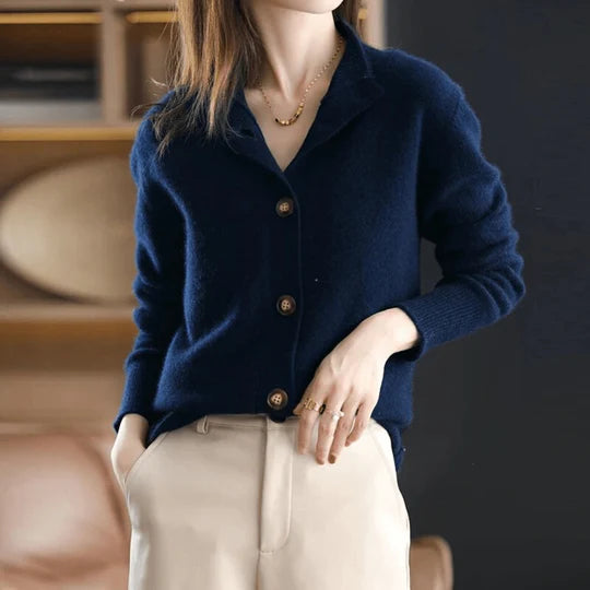 Cardigan classique à col rond pour femmes