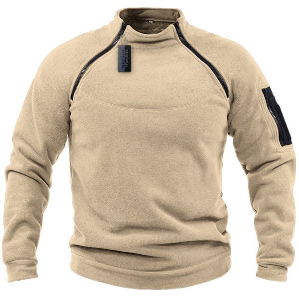 Pull polaire tactique à fermeture éclair pour hommes