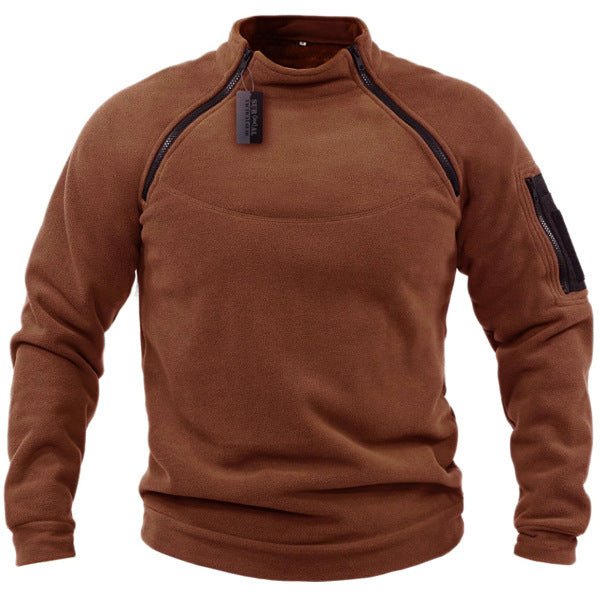 Pull polaire tactique à fermeture éclair pour hommes