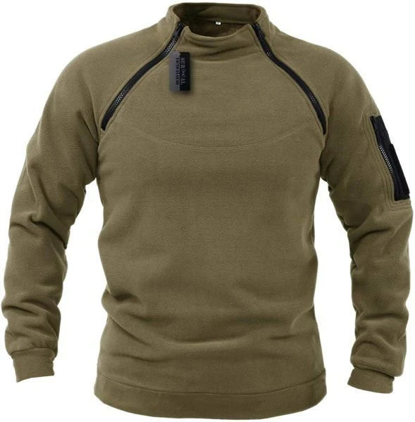 Pull polaire tactique à fermeture éclair pour hommes