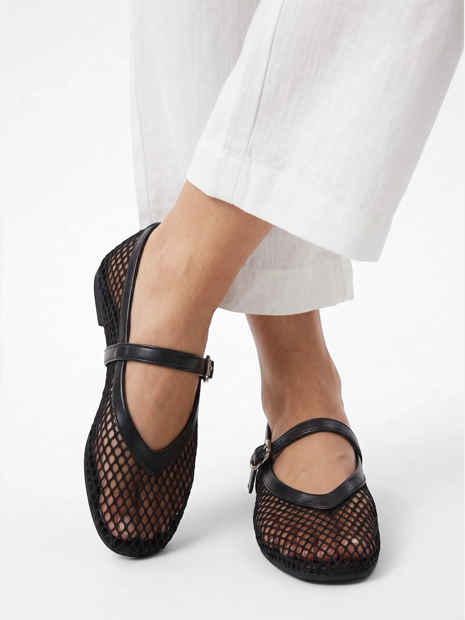 Ballerines Femme Mary Jane en Résille