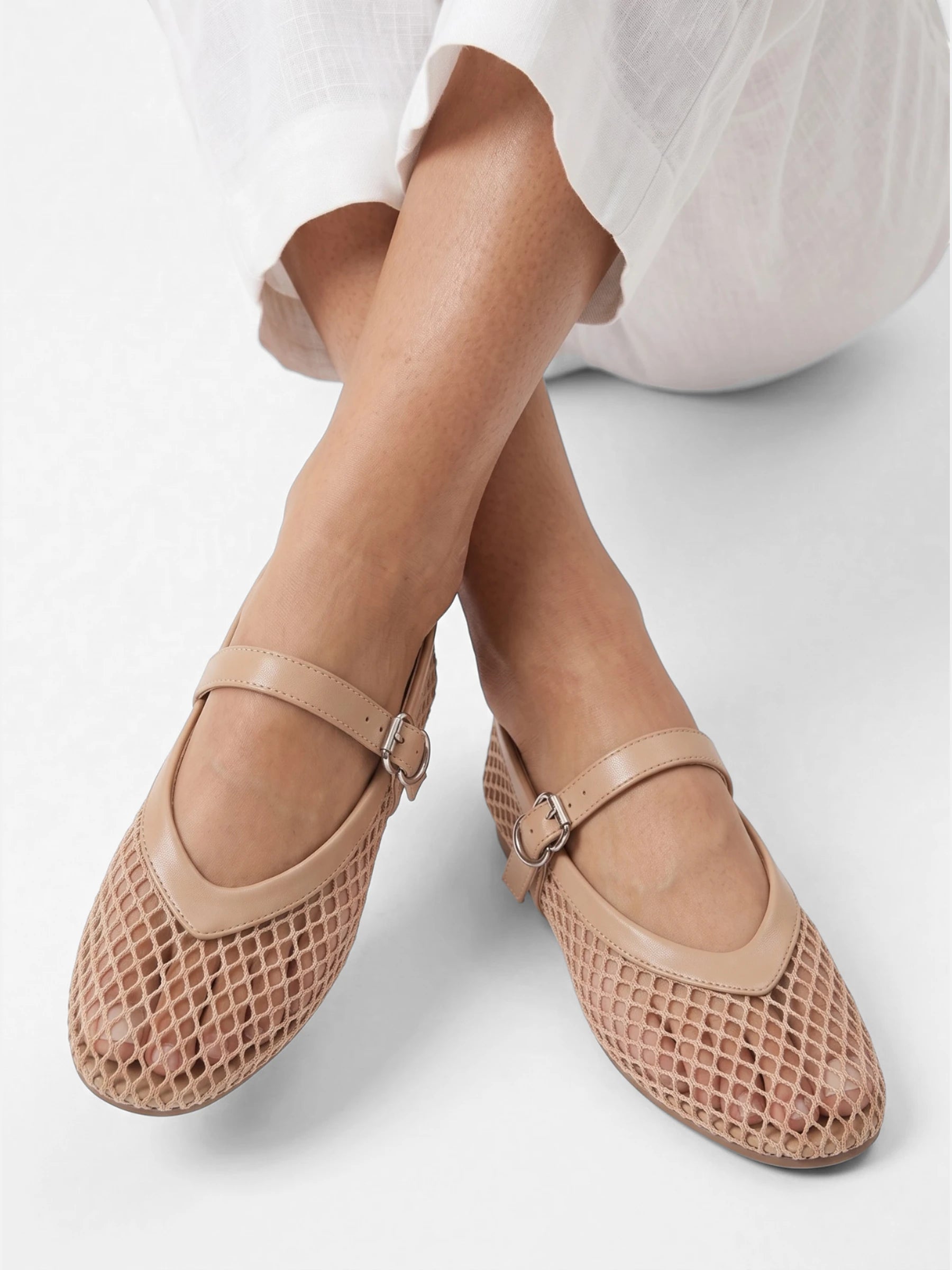 Ballerines Femme Mary Jane en Résille