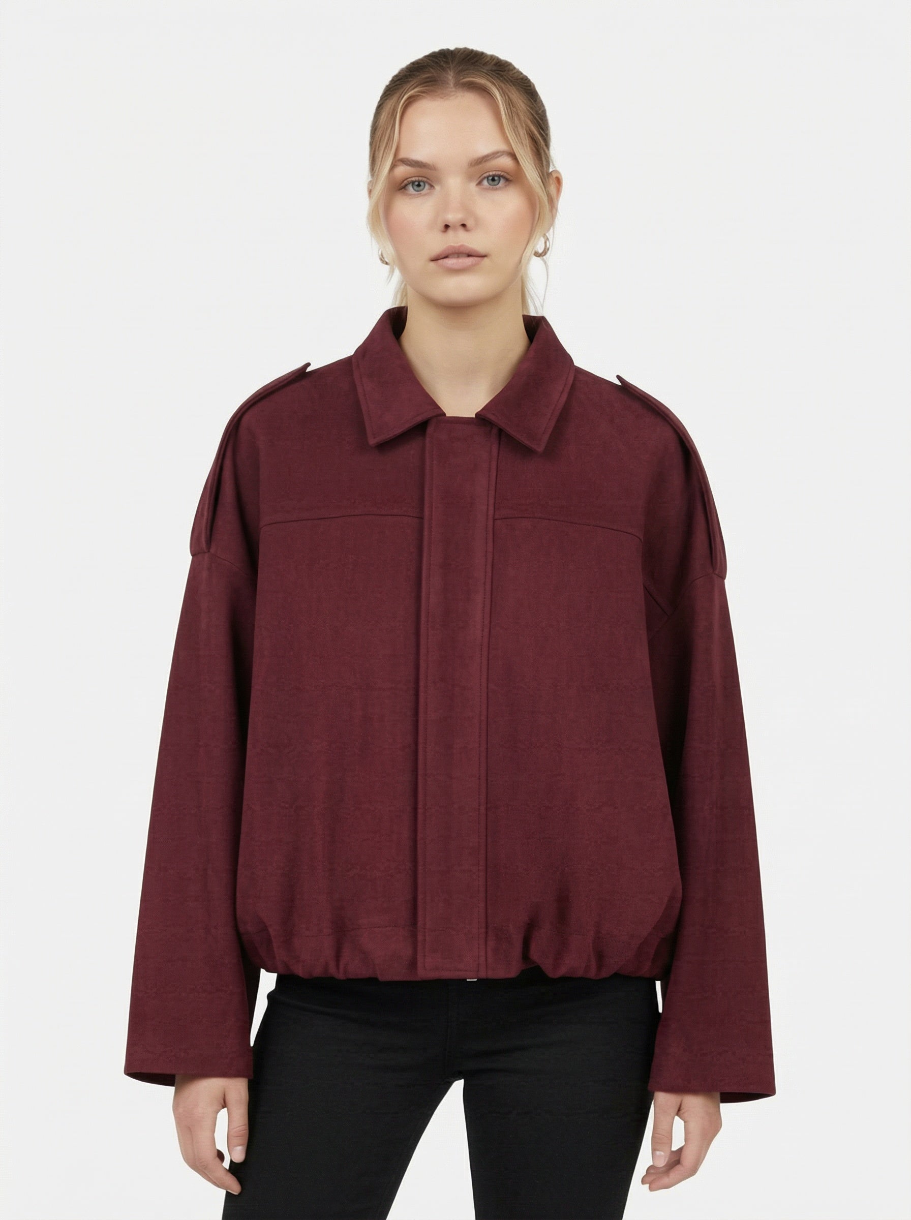 Veste bomber vintage zippée pour femme