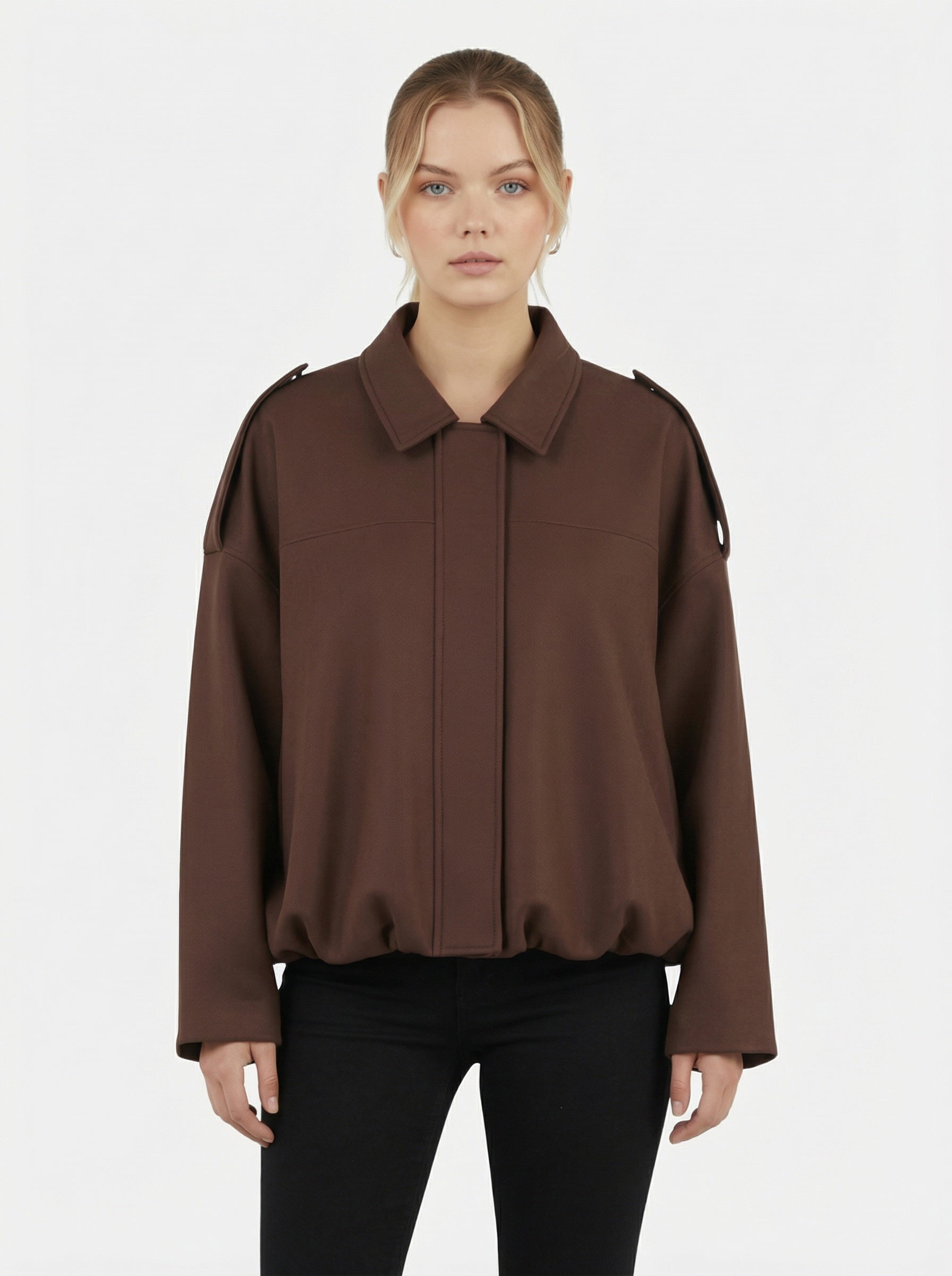 Veste bomber vintage zippée pour femme