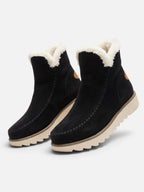 Bottines Femme Compensées Effet Daim Bord Fourrure