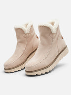Bottines Femme Compensées Effet Daim Bord Fourrure