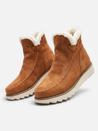 Bottines Femme Compensées Effet Daim Bord Fourrure