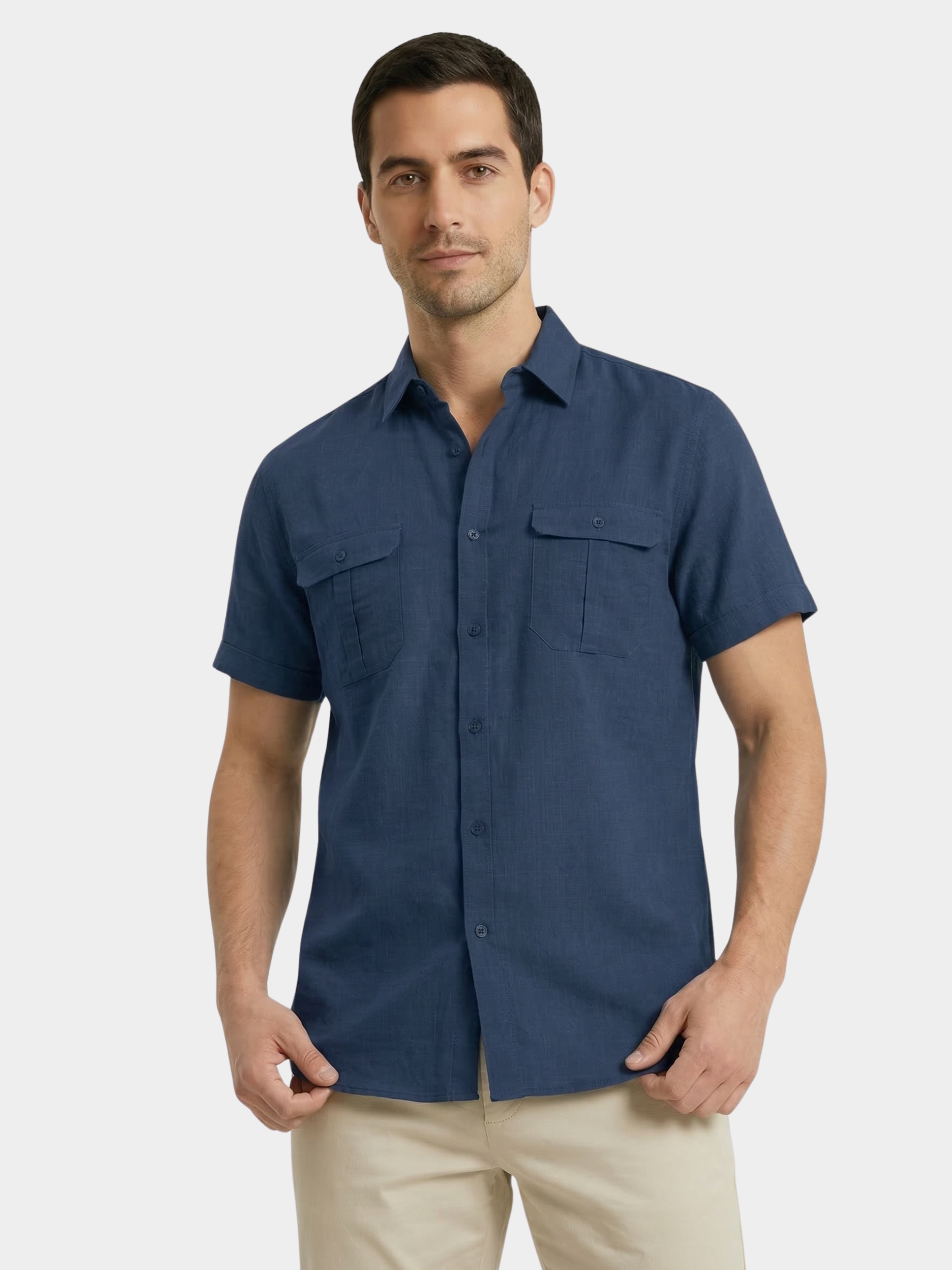 Lightweight and breathable men's summer shirt – elegant short sleeves