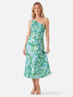 Robe Femme Midi Asymétrique à Imprimé Fleuri
