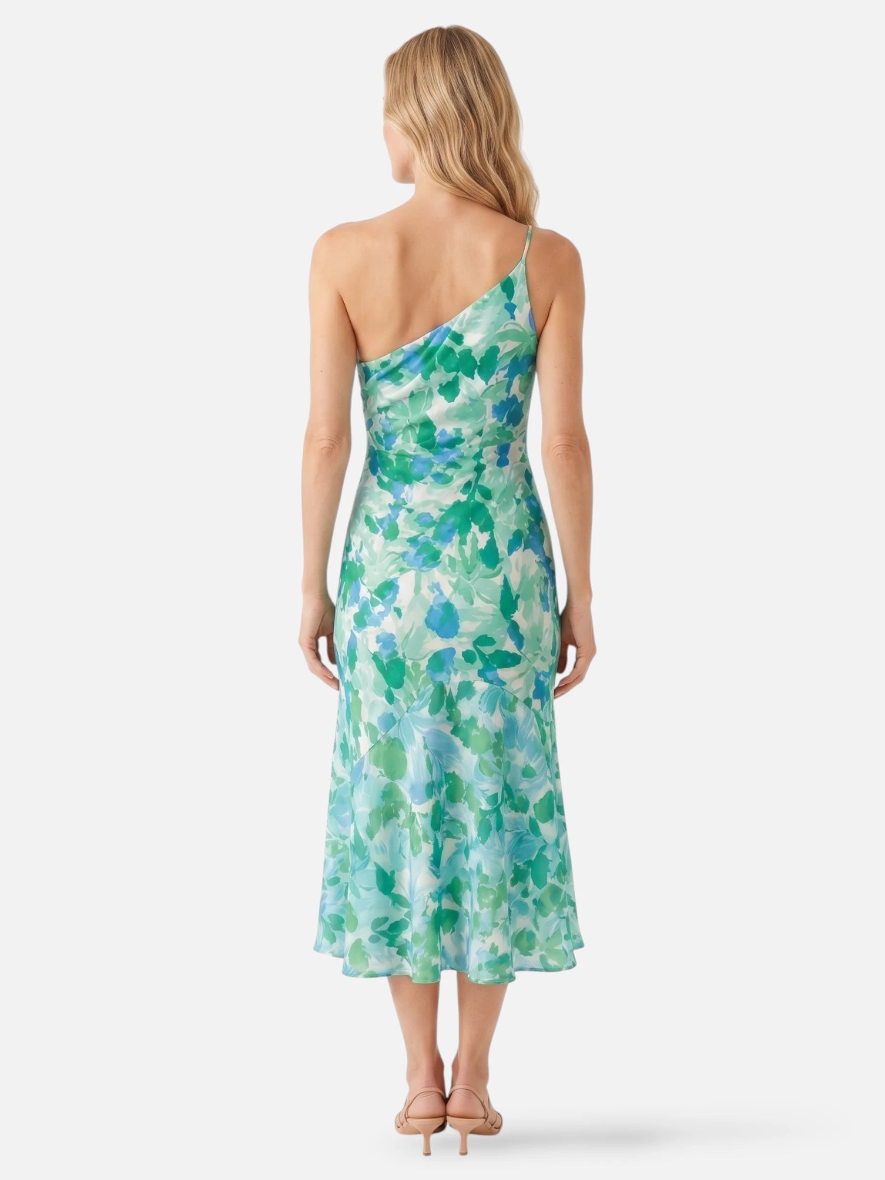 Robe Femme Midi Asymétrique à Imprimé Fleuri