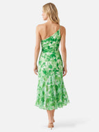 Robe Femme Midi Asymétrique à Imprimé Fleuri
