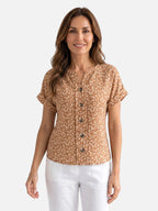 Blouse Femme Fleurie Manches Courtes