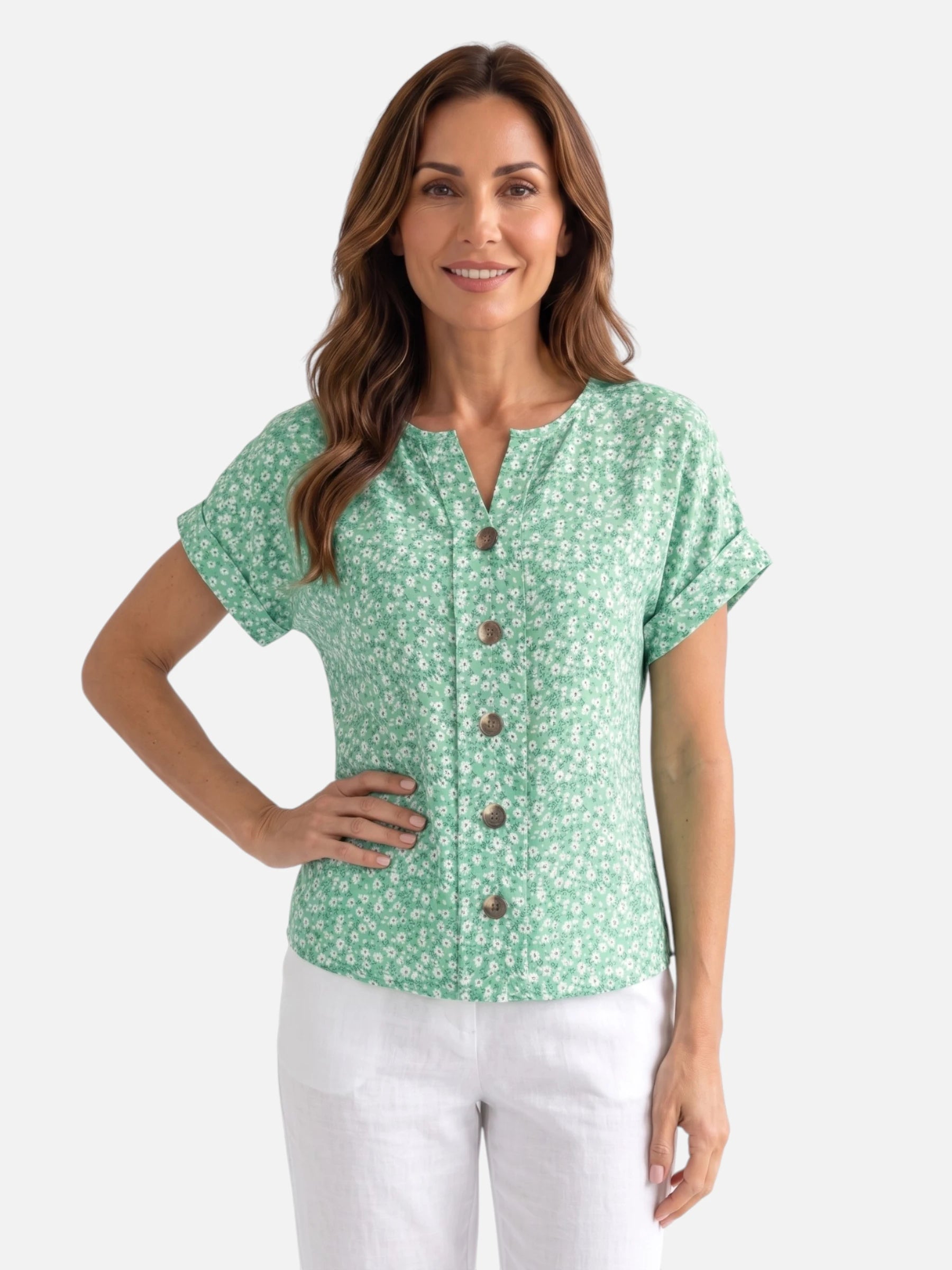 Blouse Femme Fleurie Manches Courtes