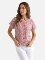 Blouse Femme Fleurie Manches Courtes