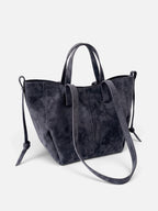 Sac Cabas Femme Suédine Zippé Pampilles