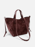 Sac Cabas Femme Suédine Zippé Pampilles
