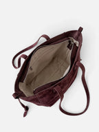 Sac Cabas Femme Suédine Zippé Pampilles