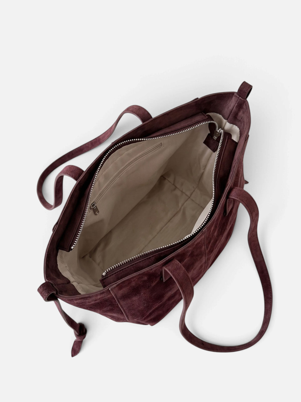 Sac Cabas Femme Suédine Zippé Pampilles
