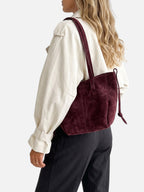 Sac Cabas Femme Suédine Zippé Pampilles