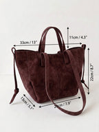 Sac Cabas Femme Suédine Zippé Pampilles