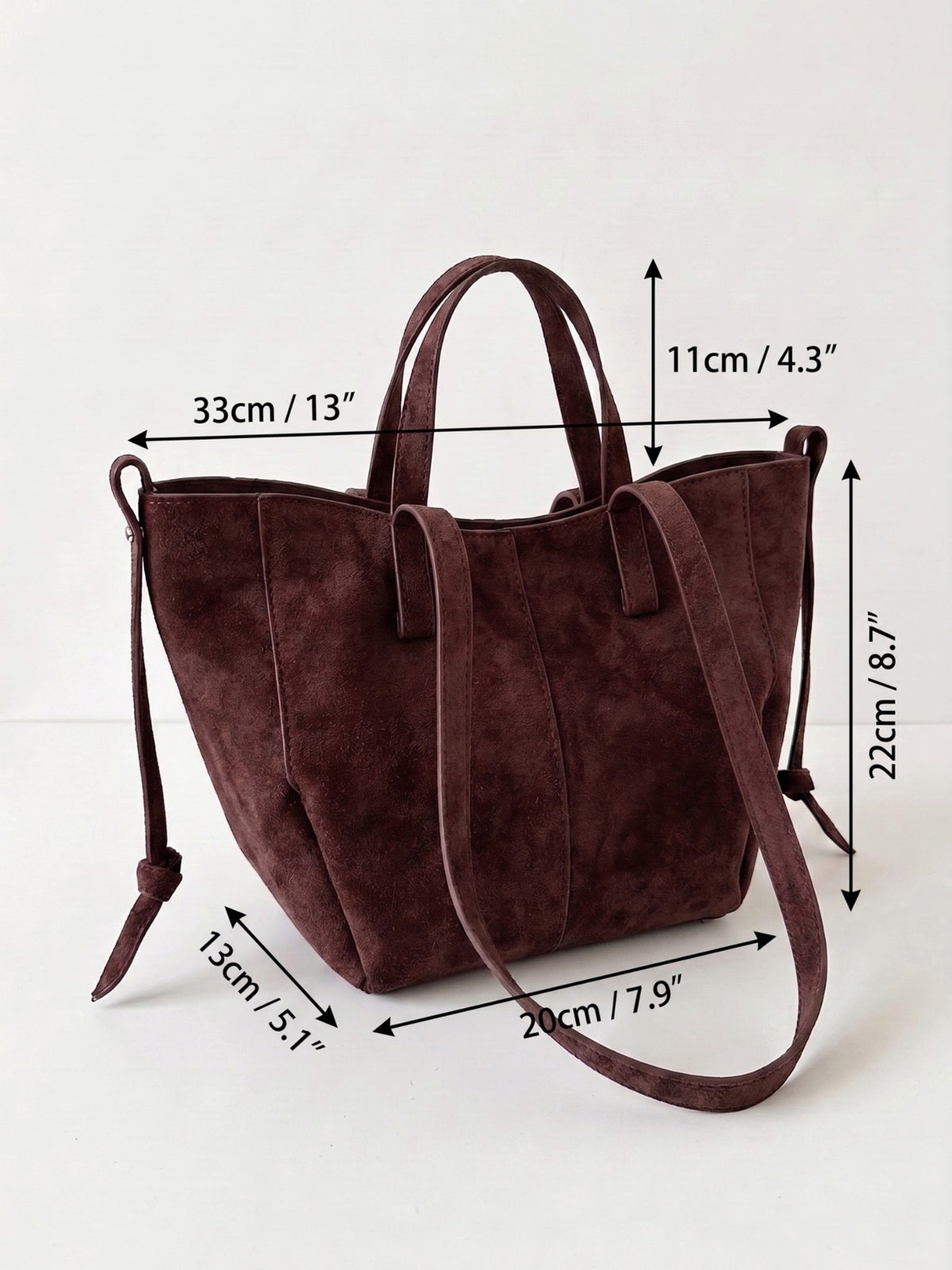 Sac Cabas Femme Suédine Zippé Pampilles