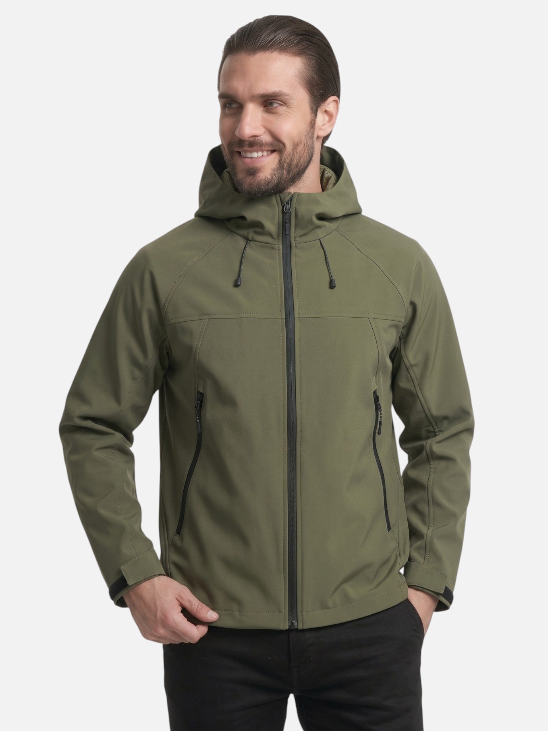 Veste Homme à Capuche Softshell Zippée