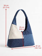 Sac Hobo Femme en Denim Bicolore