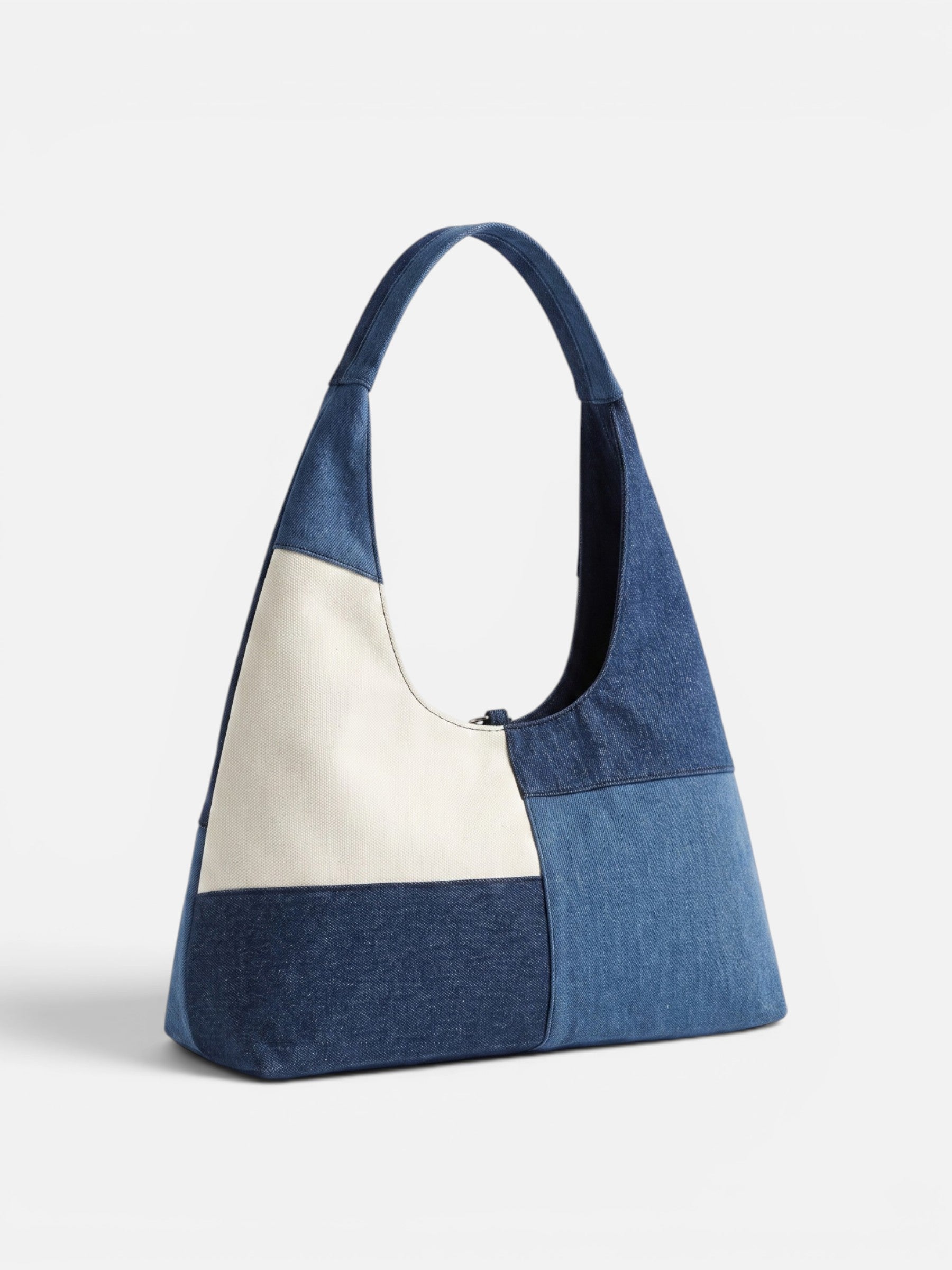 Sac Hobo Femme en Denim Bicolore