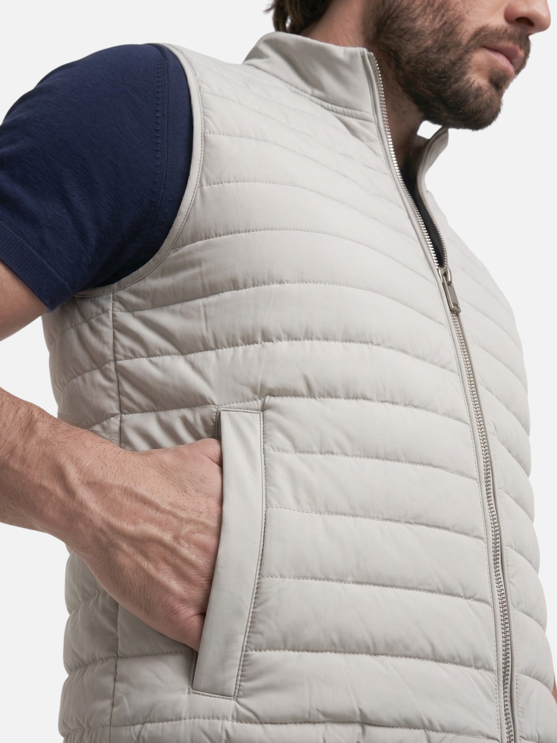 Gilet Homme Matelassé sans Manches Zippé Doublure Polaire