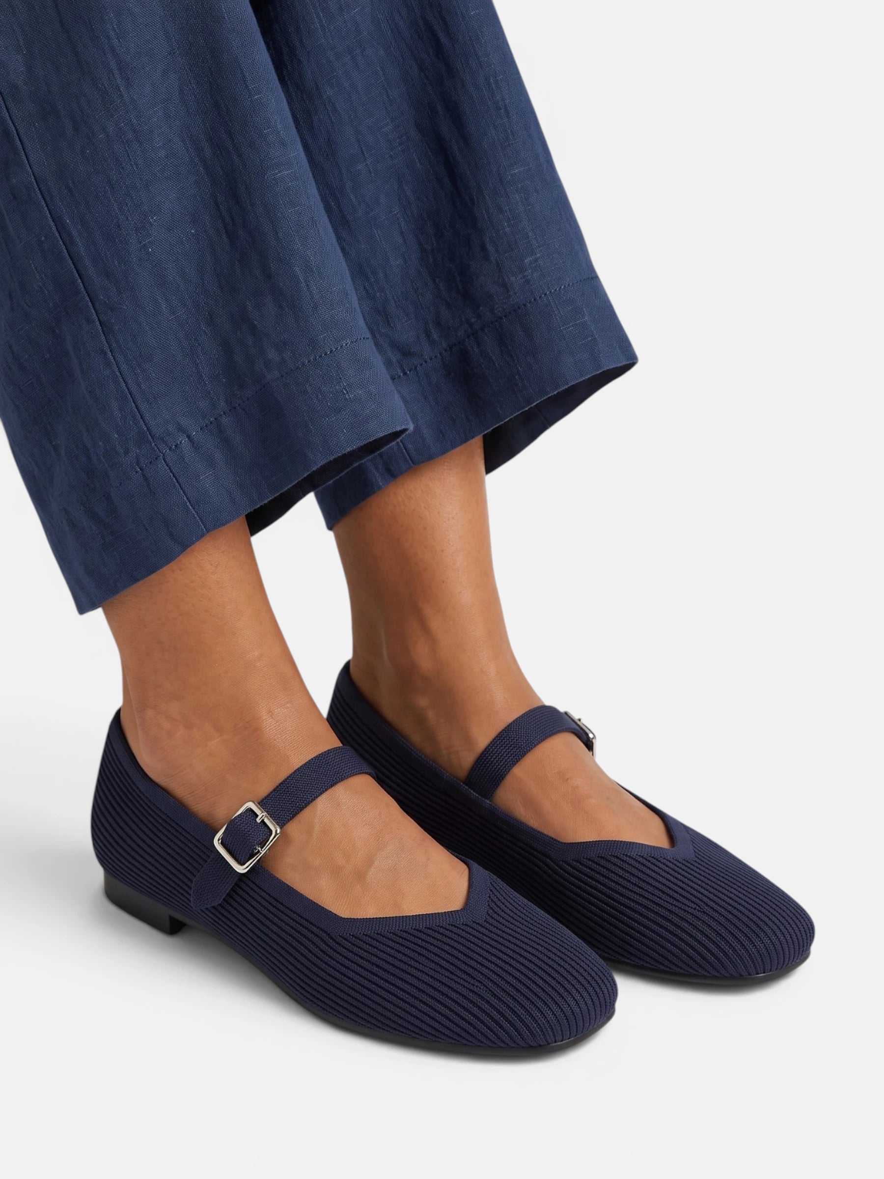 Ballerines Femme Mary Jane en Maille Bout Carré