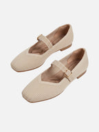 Ballerines Femme Mary Jane en Maille Bout Carré