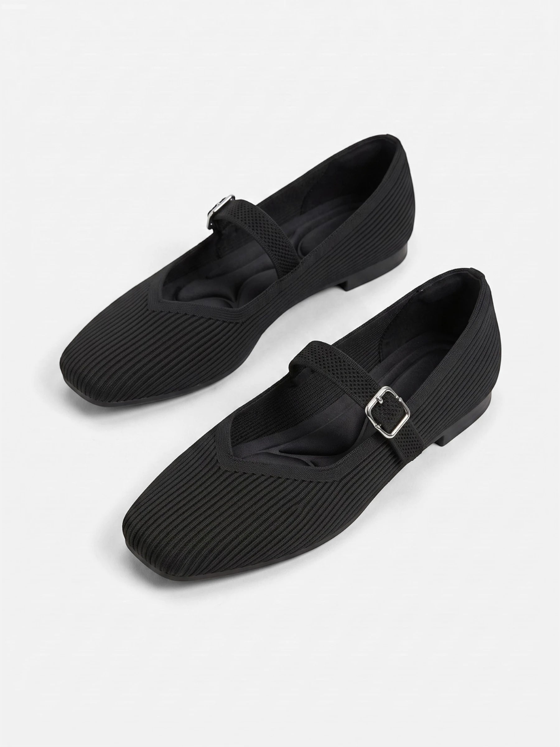 Ballerines Femme Mary Jane en Maille Bout Carré