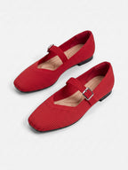 Ballerines Femme Mary Jane en Maille Bout Carré