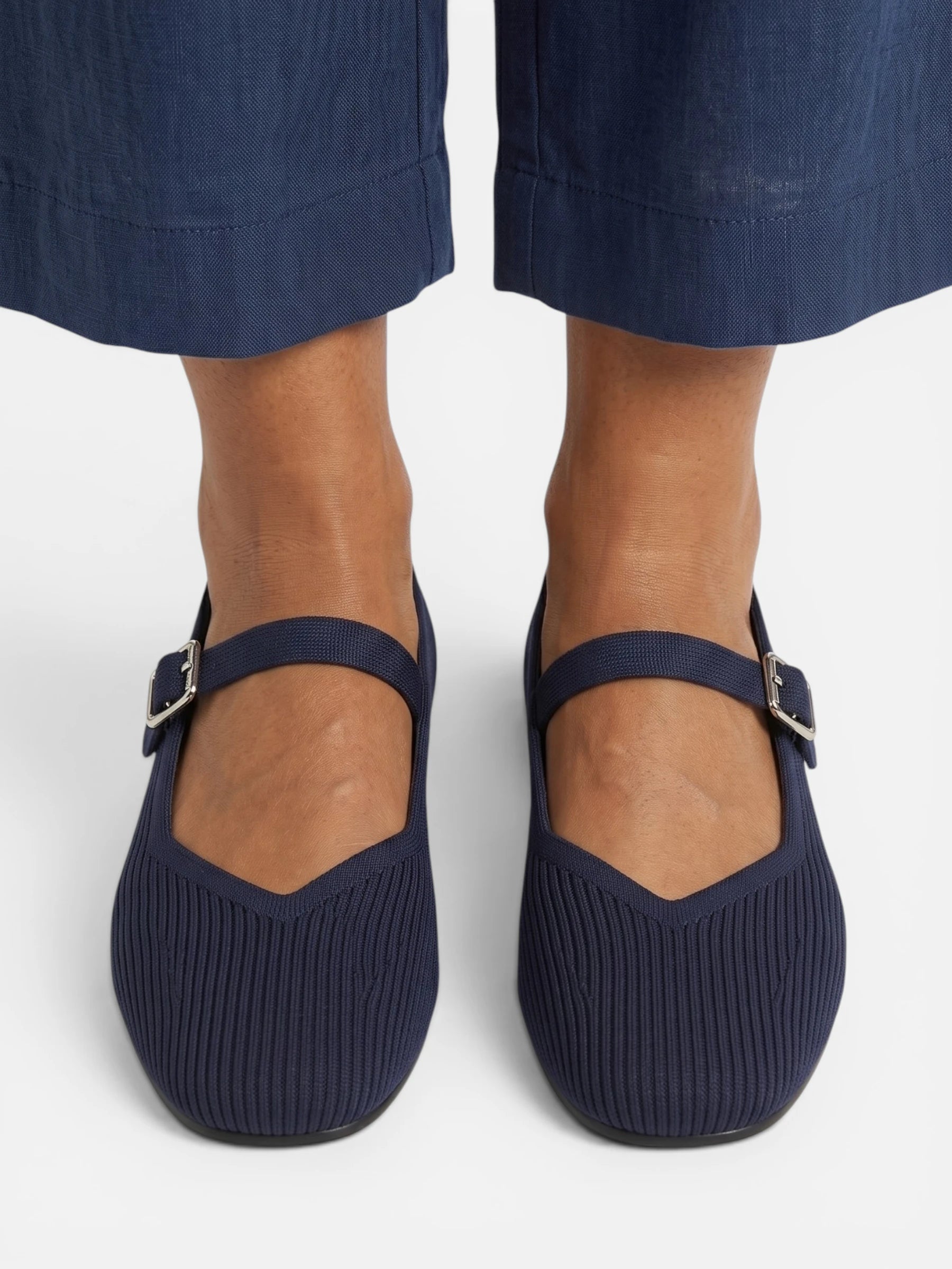 Ballerines Femme Mary Jane en Maille Bout Carré