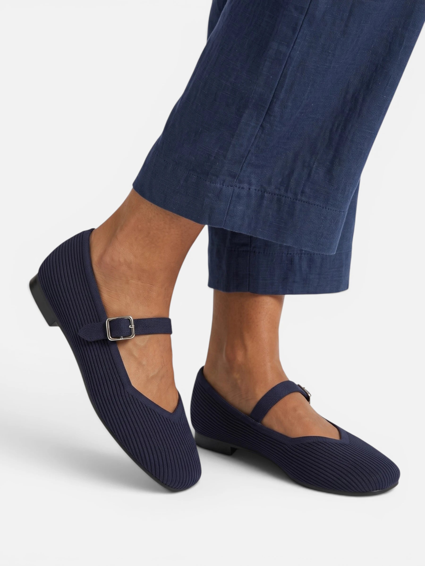 Ballerines Femme Mary Jane en Maille Bout Carré