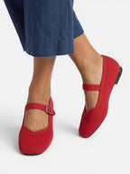 Ballerines Femme Mary Jane en Maille Bout Carré