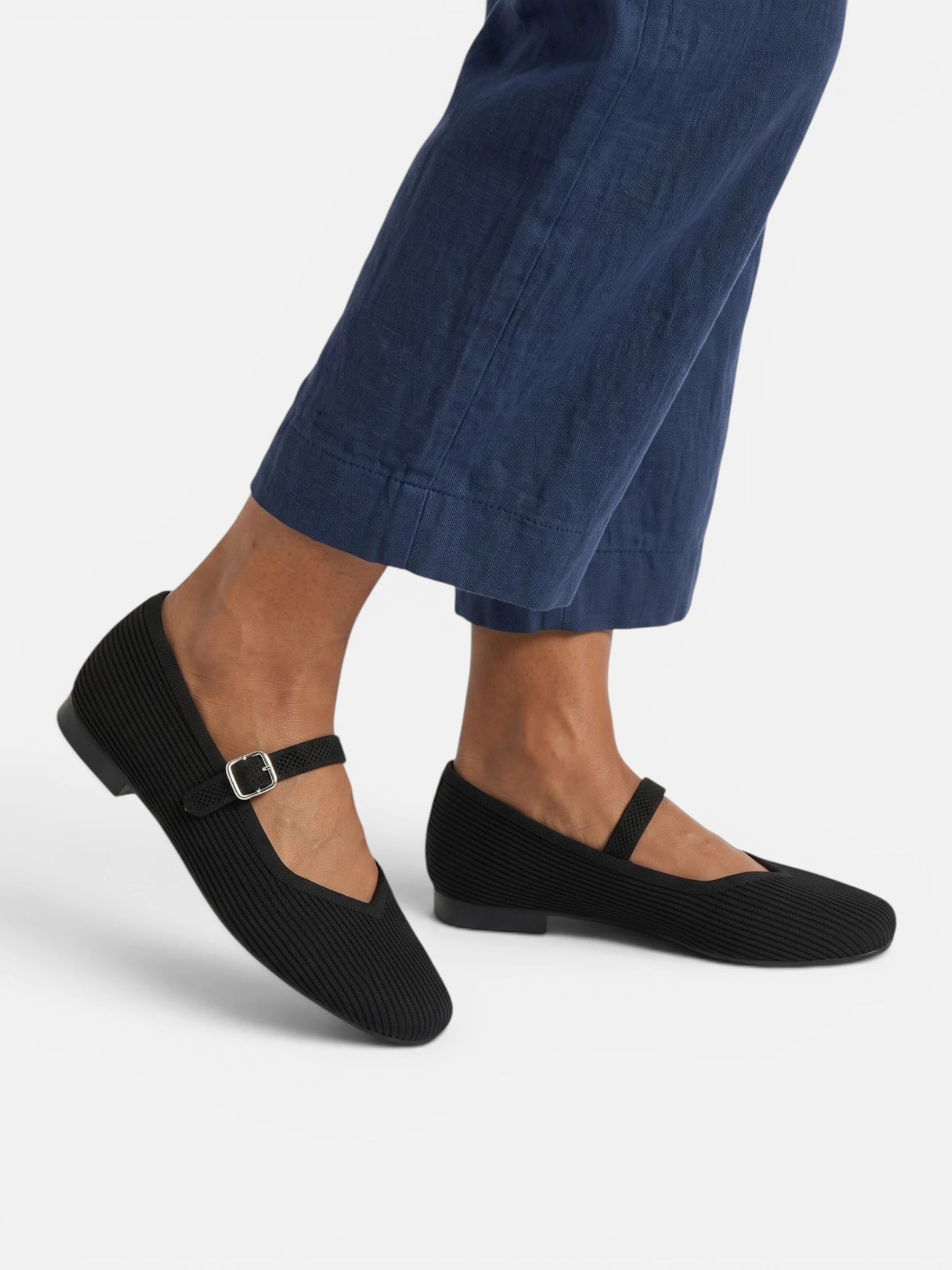 Ballerines Femme Mary Jane en Maille Bout Carré