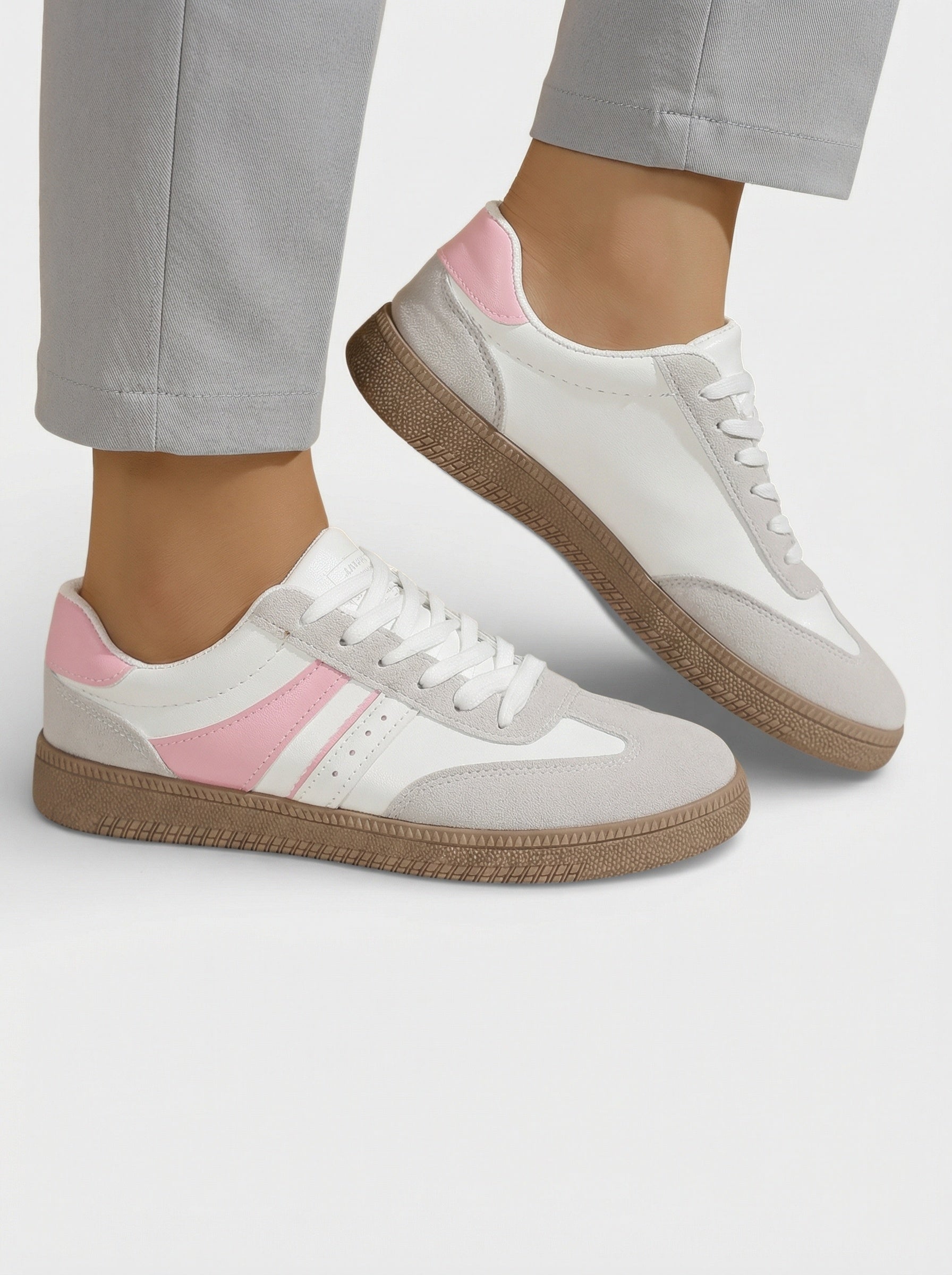 Baskets basses style rétro à lacets pour femme