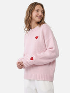 Pull Femme Col Rond Brodé Cœur
