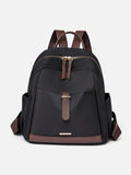 Sac à Dos Femme Zippé en Nylon et Cuir