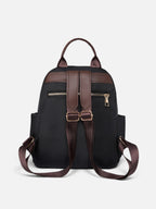 Sac à Dos Femme Zippé en Nylon et Cuir