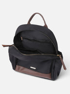 Sac à Dos Femme Zippé en Nylon et Cuir
