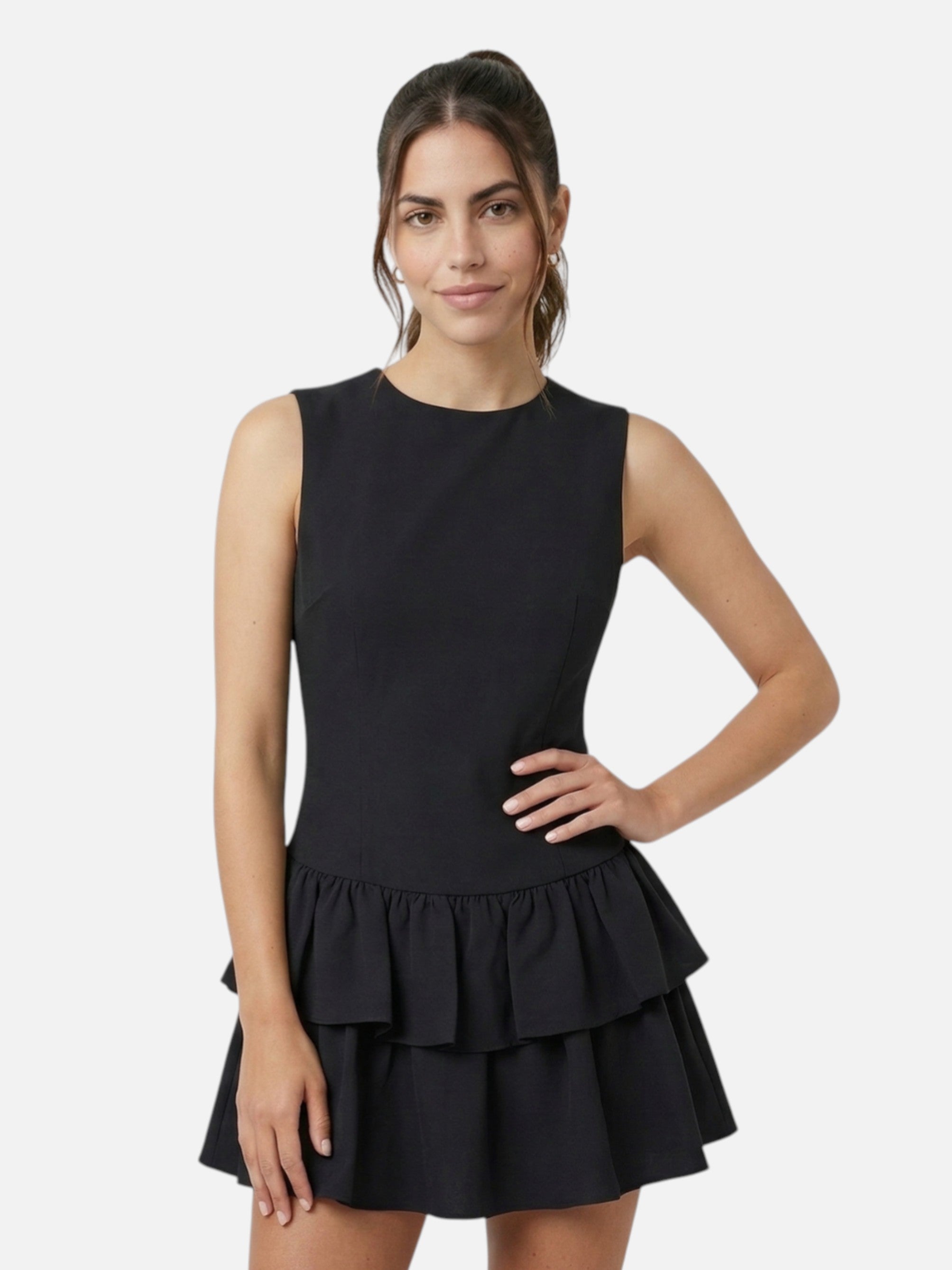 Mini robe élégante à volants pour femme