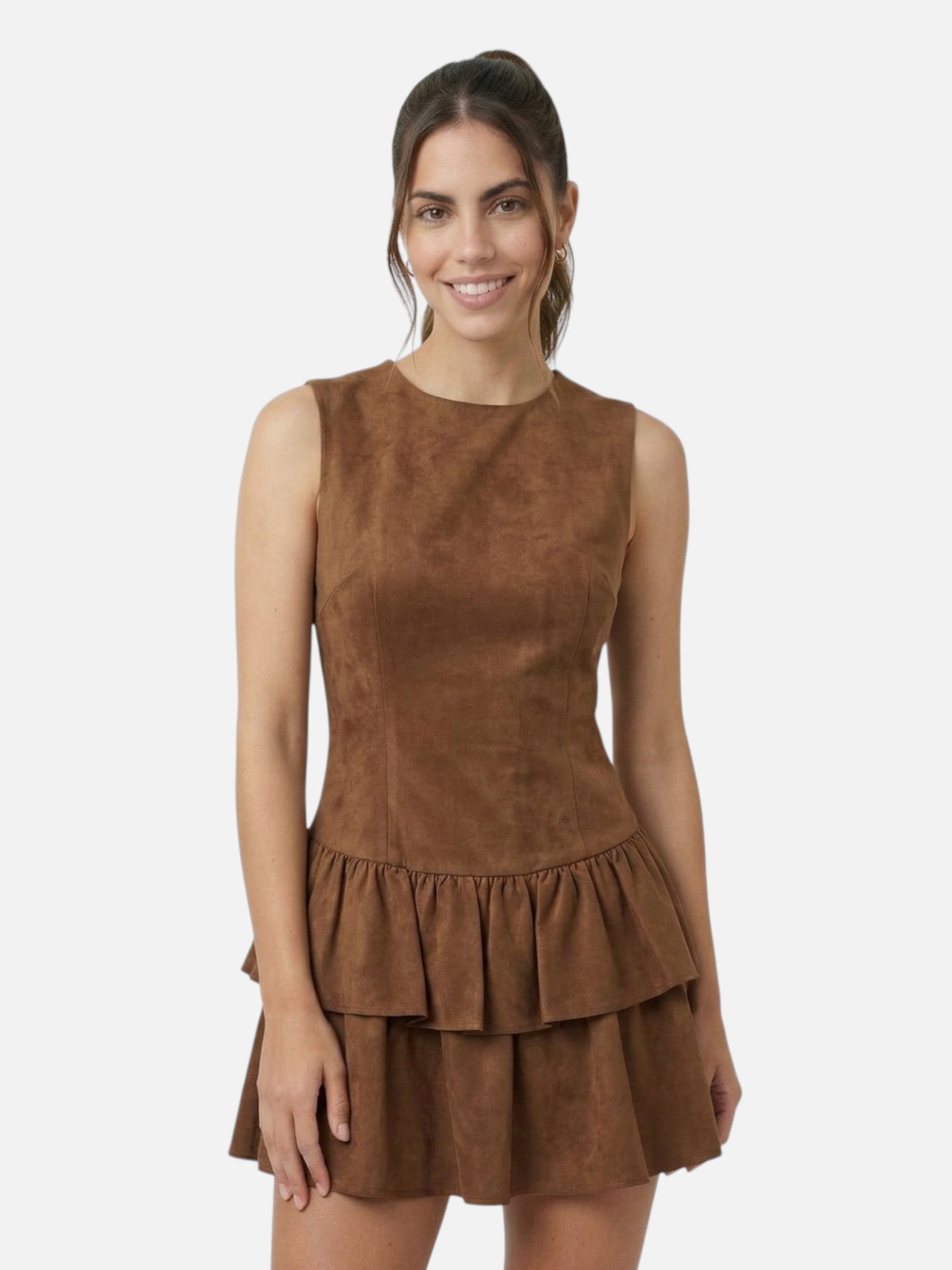 Mini robe élégante à volants pour femme